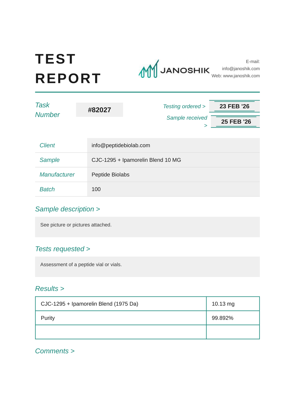 CJC-1295 Ipamorelin Blend 10mg - Growth Hormone Research | Peptides BioLab