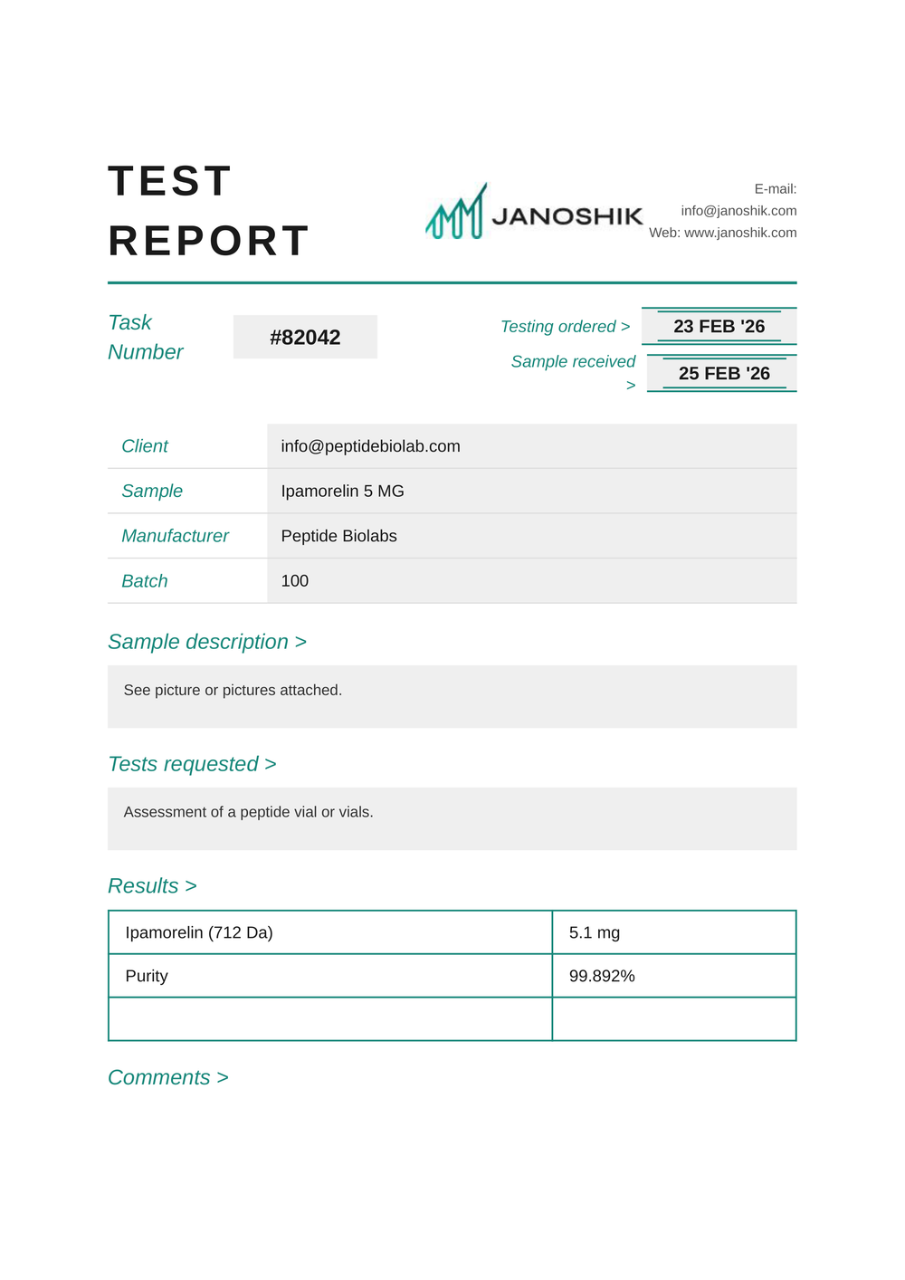 Ipamorelin 5mg Growth Hormone Secretagogue Peptide - Lab Verified | Peptides BioLab