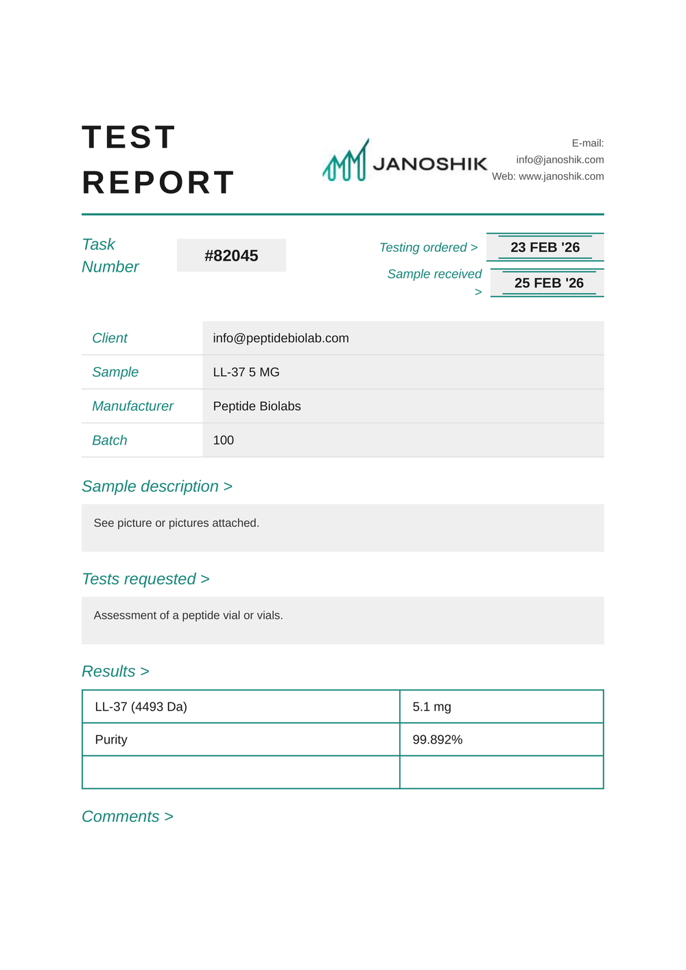 LL-37 Antimicrobial Peptide 5mg - Immune Research | Peptides BioLab
